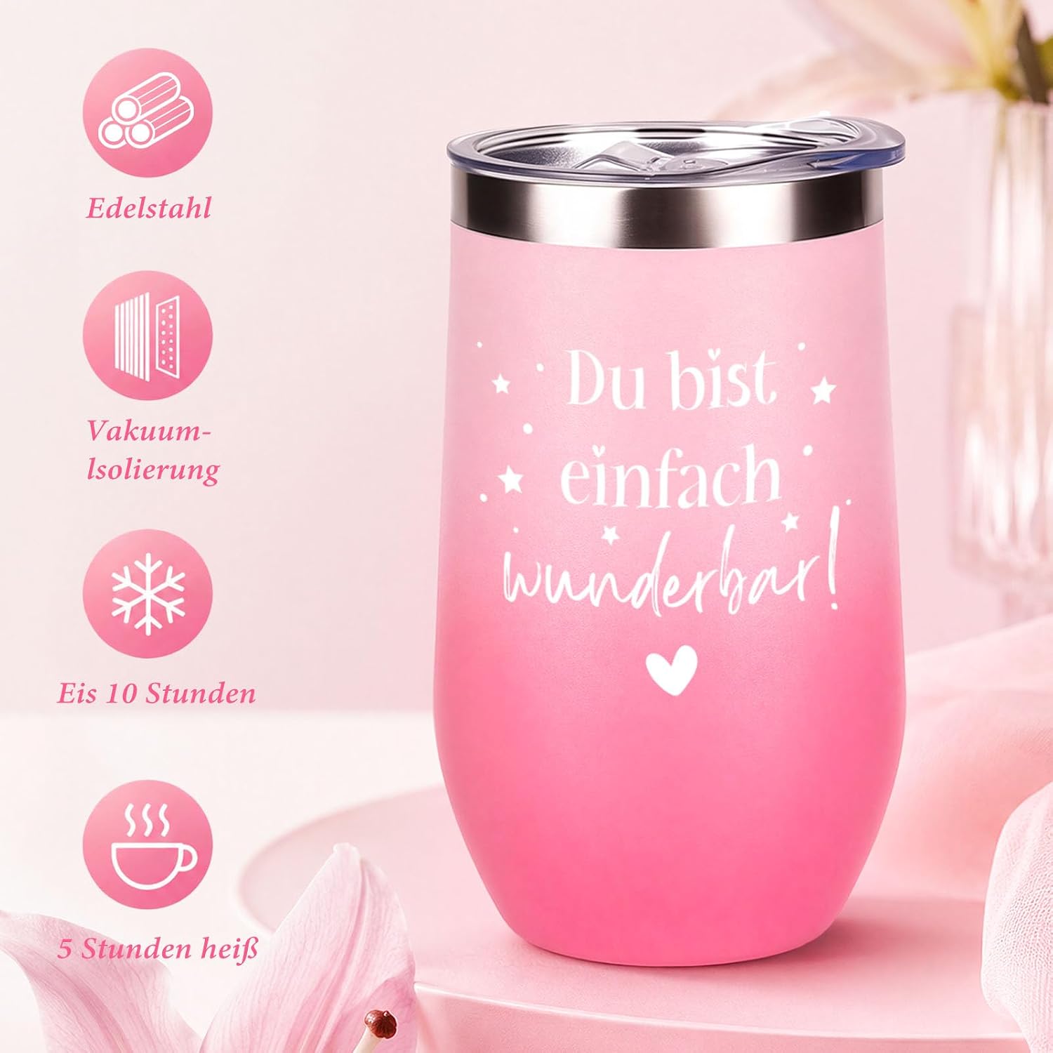 TUZELIYA Gifts for Women, Gift Idea for Women, Inspirational Gift, Girlfriend, Birthday, Valentine's Day, Mother's Day, Christmas Day, Gift for Mum, Sister, Best Friend (Pink) – Bild 3