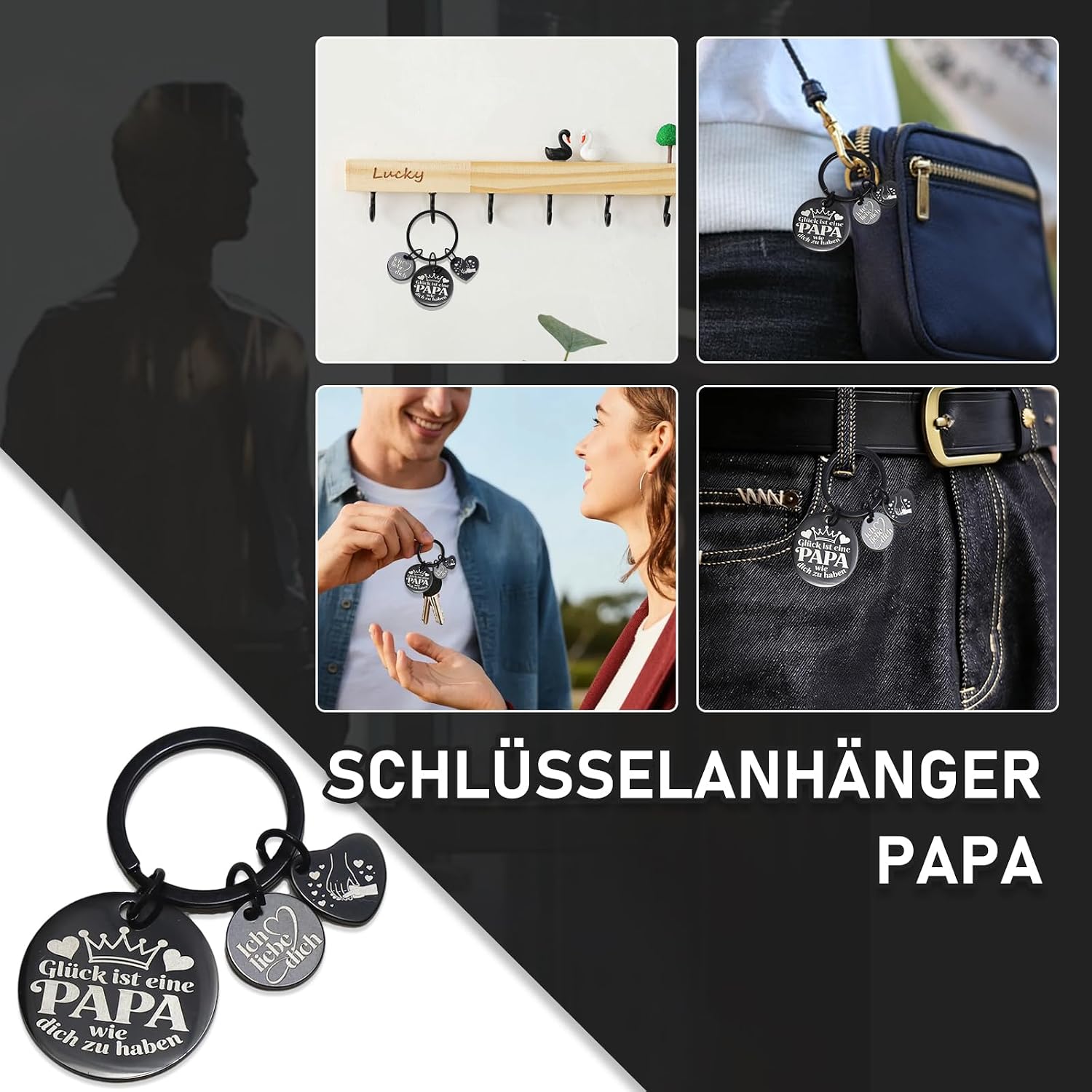 Personalised Father's Day Gift for Dad, Best Dad Gifts with Cup Sunglasses Glasses Case Keyring Father's Day Greeting Card, Gift Father's Day, Christmas Gifts for Men – Bild 6