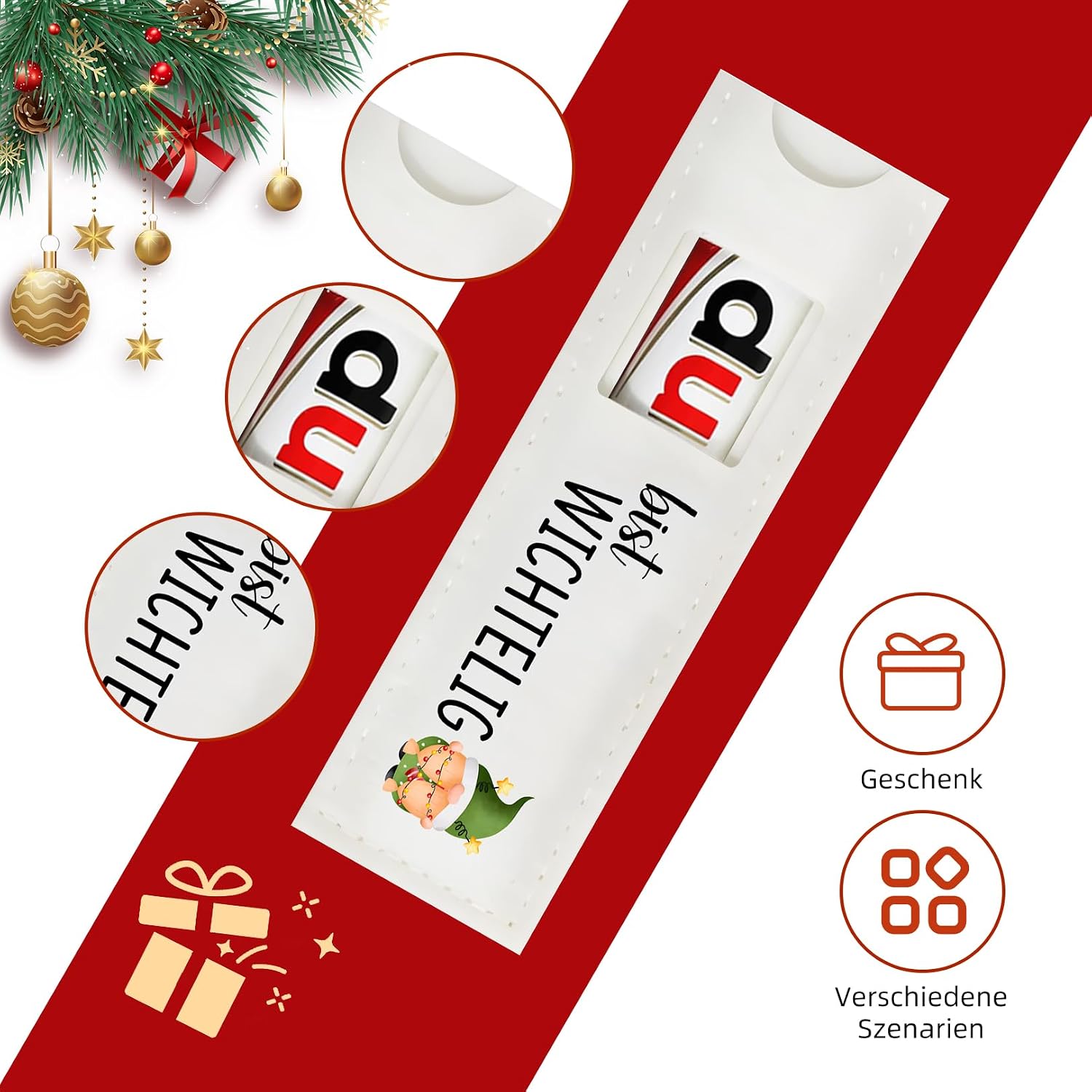 9 pcs Du Bist Wichtelig Chocolate Packaging, Cute Gnome Gift Box for Mini Christmas Chocolate, Santa Claus Gift, Ideal Christmas Gifts for Children, Dad, Mum, Employees, Friends – Bild 3