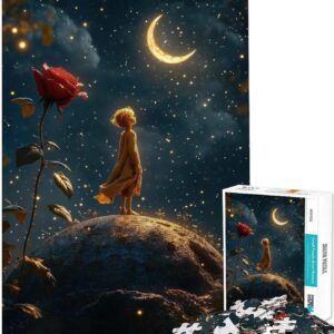 Puzzle for Adults 1000 Pieces The Little Prince Under the Stars Practical Game Brain Training Challenge Addiction Factor Birthday Gift for Women (Size 75 x 50 cm)