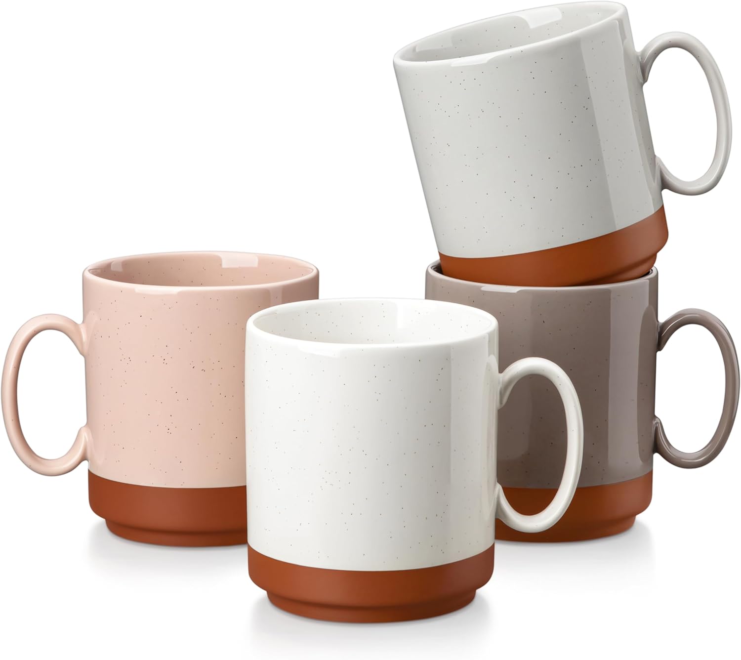 MALACASA Tara Series 450 ml Coffee Mug Set, 4-Piece Coffee Cup, Large