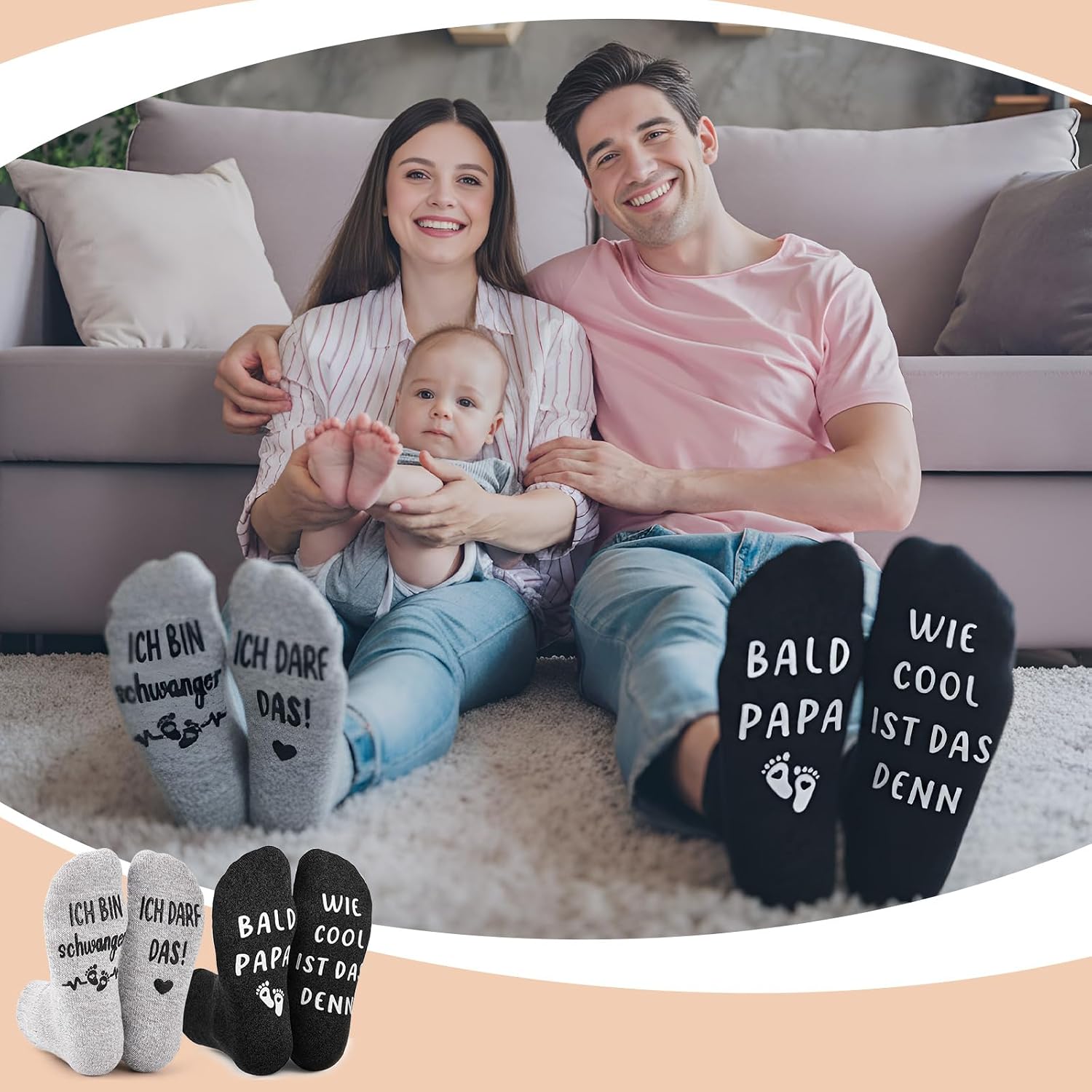 Jadive Gifts for New Parents Non-Slip Socks Decision Coin – Bild 5