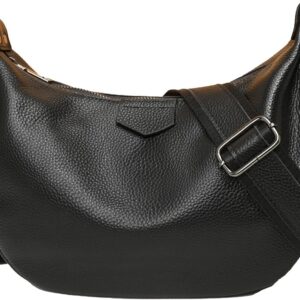 Micmores Genuine Leather Shoulder Bag Women’s Medium Crossbody Bag Women’s Handbag with Adjustable Shoulder Strap, Fashion Shoulder Bag, Crescent Moon Bag for Work, Travel, Daily Life