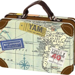 Moses Fernweh Mini Travel Case Travel Storage for Money Gifts, Metal, Multicoloured, 10.5 x 7.3 x 3.8 cm