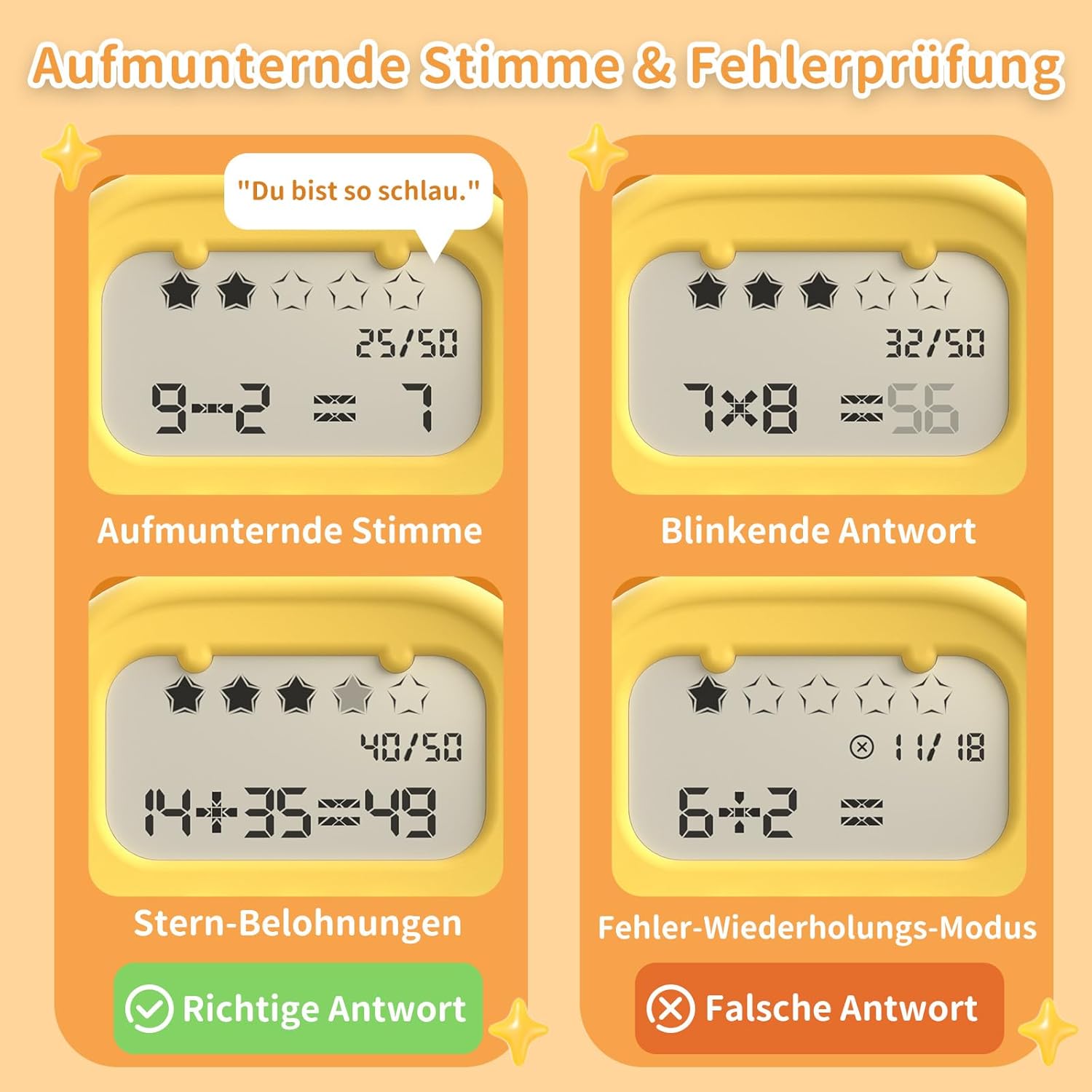 alilo Maths Game for Children 5-12 Years, Electronic Mental Calculation Trainer for Addition, Subtraction, Multiplication & Division, Interactive Maths Trainer with 19 Games, 5 Modes & 50,000 Tasks – Bild 4
