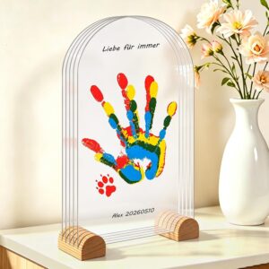 Handprint Set Family for 5 People, Baby Handprint and Footprint Set, Baby Print Set, Finger Paints Children, Non-Toxic, Gift for Newborns, Mother's Day, Crafts, Children, Father's Day Gift