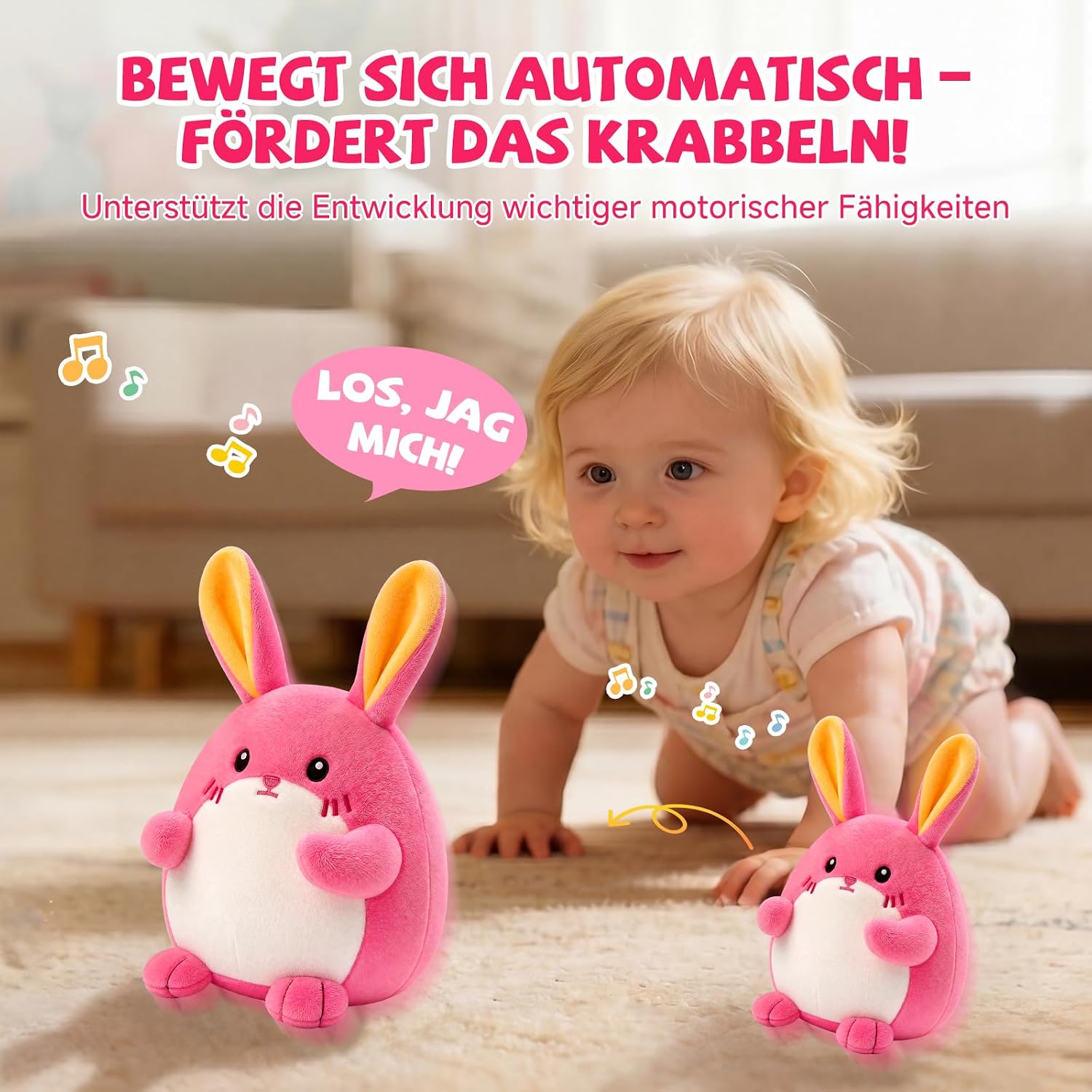 SAIMAND Baby Toy 6-18 Months Musical Rabbit Crawling Toy – Bild 4