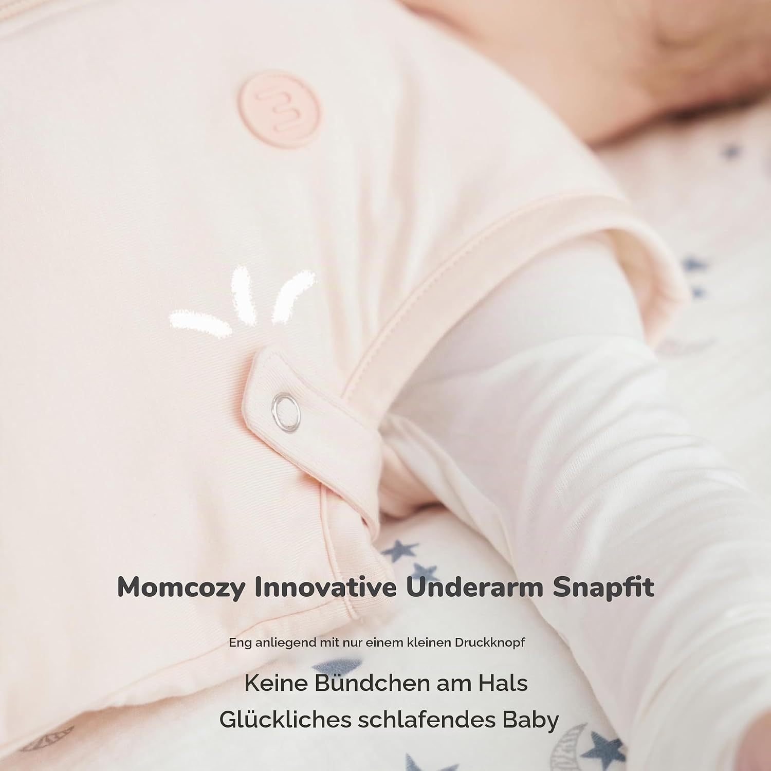 Momcozy Baby Sleeping Bag 1.5 Tog Cloud Soft Bamboo with 1.5 Tog, Portable Blanket with Supportive Plush Stuffing, Two-Way Zip for Easy Nappy Changing – Bild 4