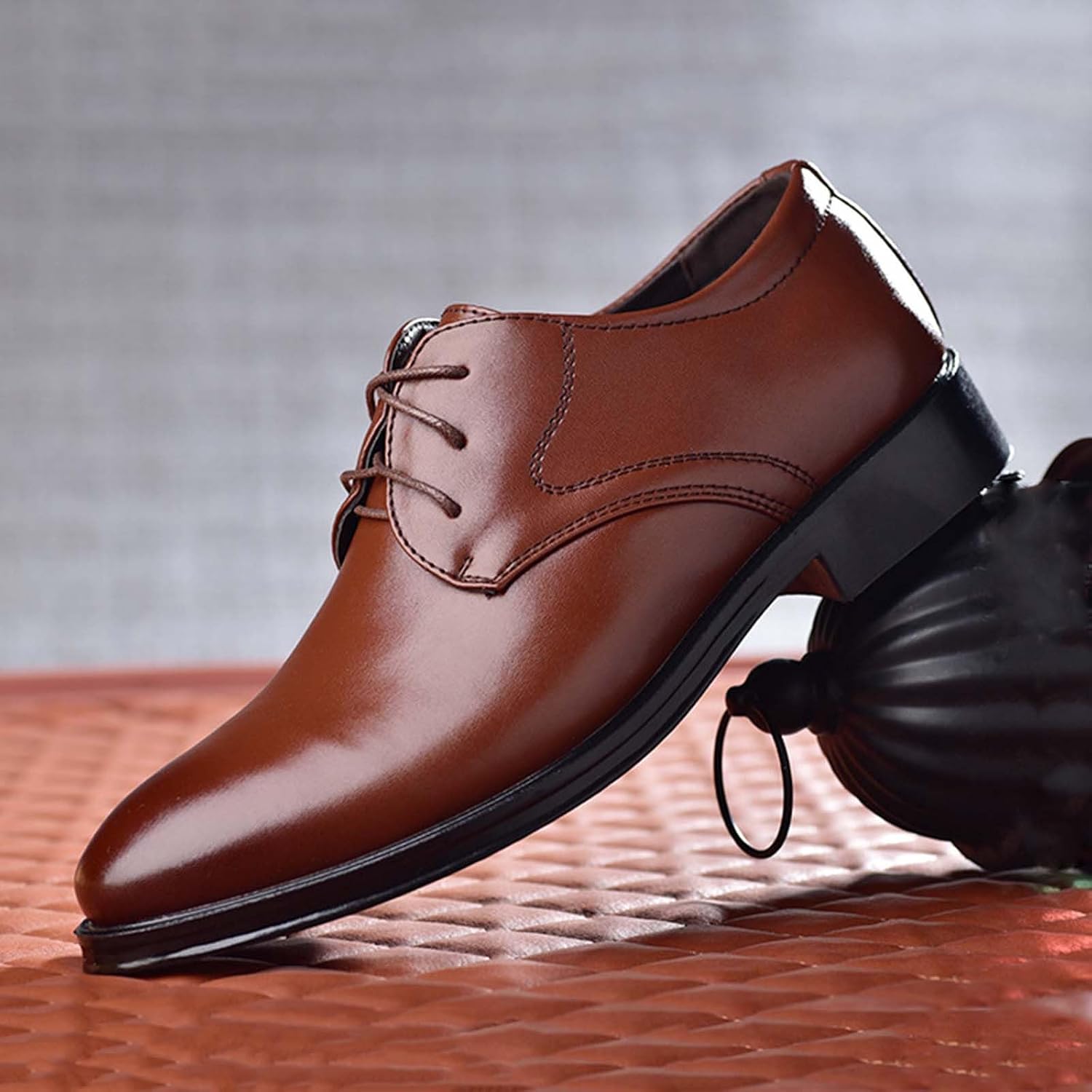 Business Shoes Men's Suit Shoes Classic Business Leather Shoes Derby Oxfords Wedding Shoes Suit Shoes Men's Lace-Up Shoes Classic Business Derby Formal Business Casual Shoes – Bild 5