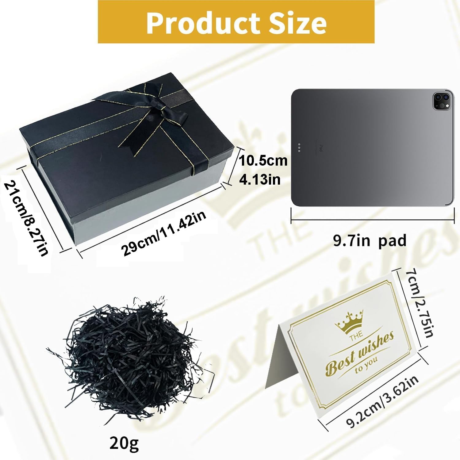 Large Gift Box with Lid 29 x 21 x 10.5 cm, Gift Box Black – Bild 2