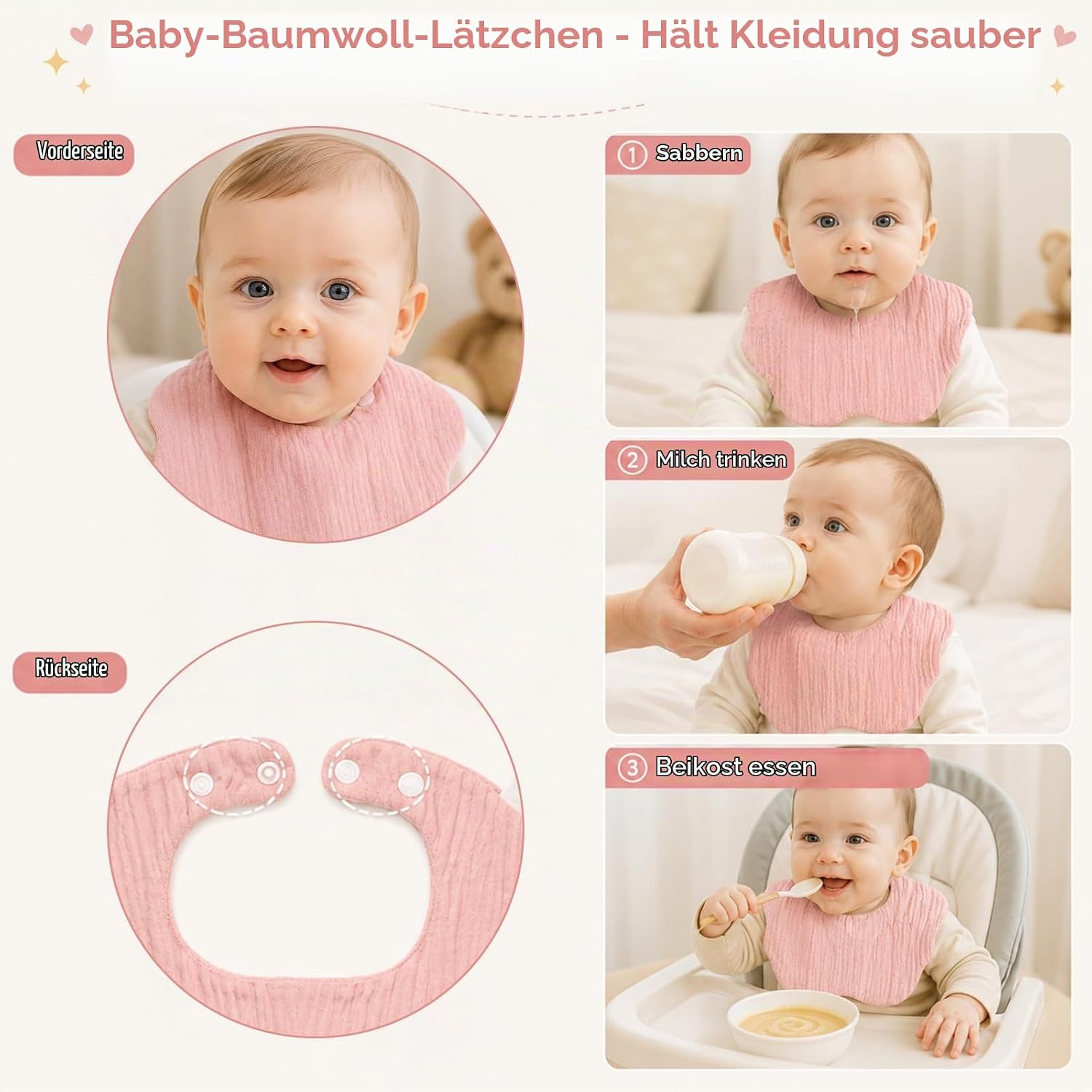 8-in-1 Newborn Gift Set Pink Girl Boy Baby Gift Birth – Bild 5