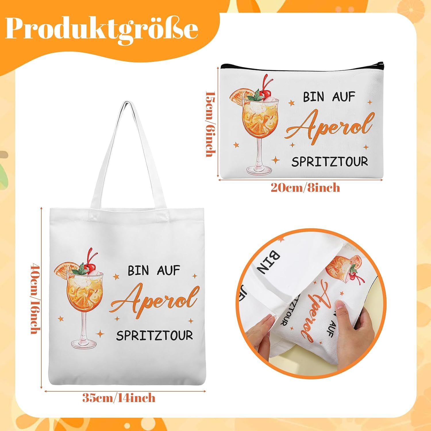 Aperol Spritz Gift Set Bag Socks Cosmetic Bag Women – Bild 2