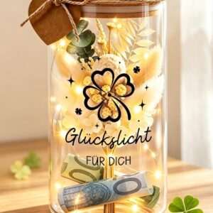 Gifts for Women, Lucky Light, Money Gift, Packaging, LED Bottle Light, Small Birthday Gift for Women, Gift for Girlfriend Birthday, Gifts for 30 40 50 60 70 80th Birthday Woman
