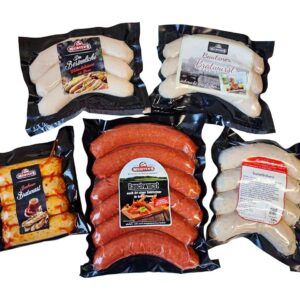 MEISTER'S Grill Package Bratwurst, Cheese Sausage, Smoked Sausage Debrecziner, BBQ Bratwurst without Bowels, Christmas Market Barbecue Sausage, Rusted Sausage in Food Package for Grilling and Roasting
