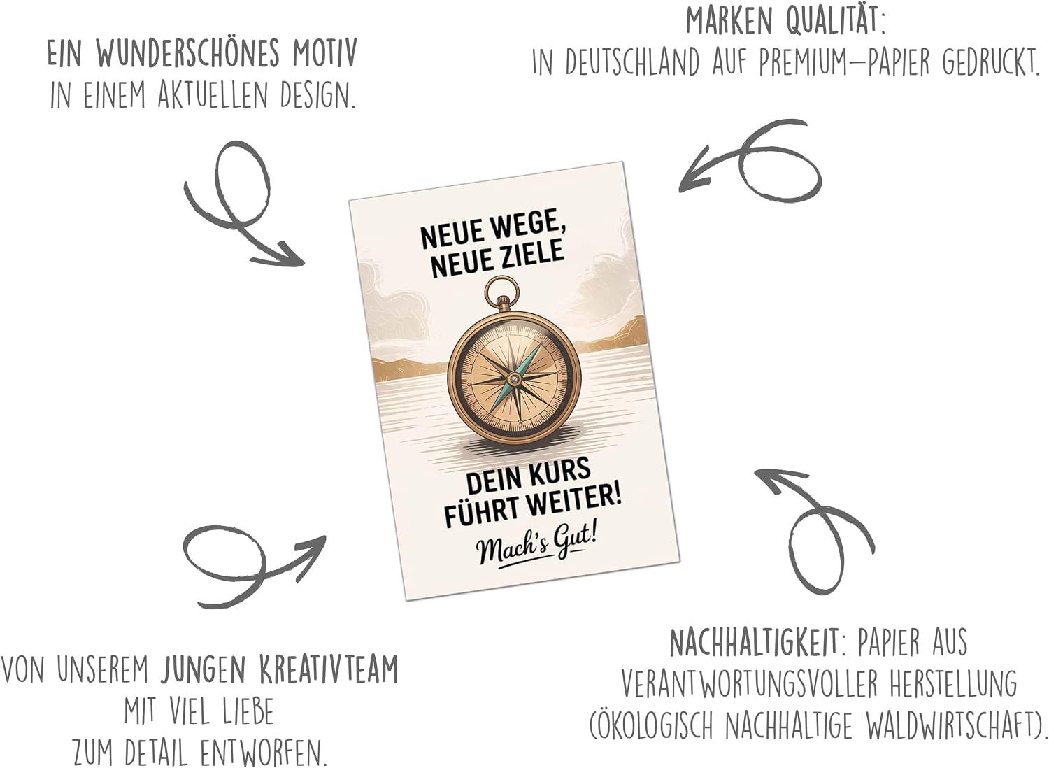 Edition Seidel Premium Greetings Card with Envelope. Farewell Card with Saying Greeting Card Retirement Job Change Work Man Woman Colleague Friends New Ways (AS157 SW025) – Bild 3