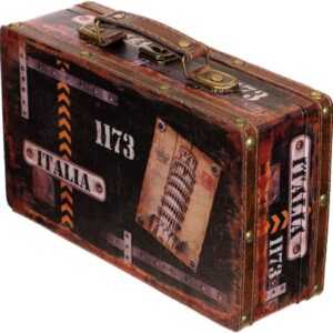 Storage Chest Wooden Box SJ 15369 Case Luggage Set with Leather Covered, Treasure Chest, Box, Storage Box, Vintage Style small furniture with Metal Decorative Nautical Chic Wooden Various Sizes Dress High Quality Kolo Nialtruhe Colonial Style Wooden Chest Decorated)
