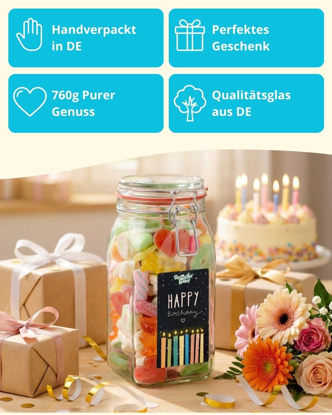 Happy Birthday Candy Jar – Bild 2