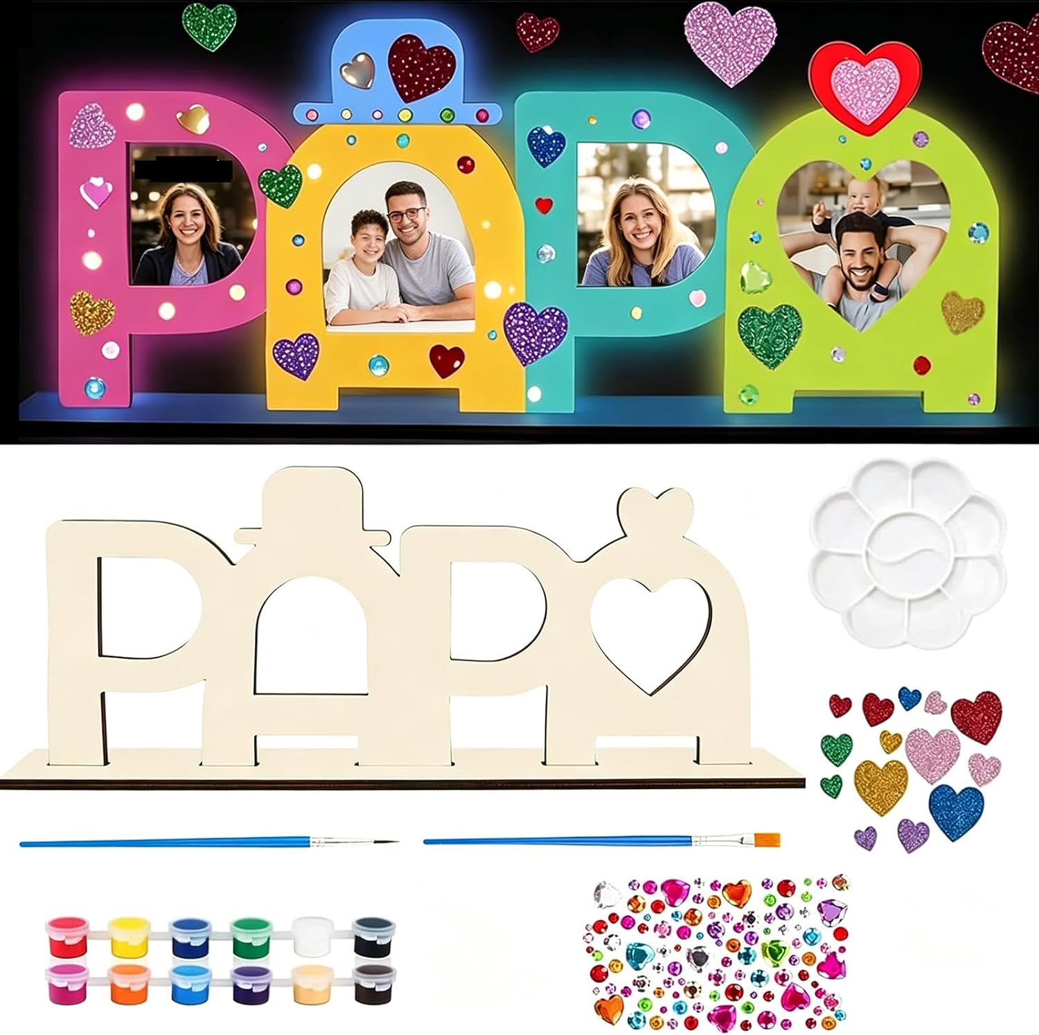 DIY Picture Frame Set, Dad Picture Frame, Wooden Letters, Father's Day Gift for Dads, Dad's Birthday Gift, Dad Picture Frame, DIY Craft Set for Gift, Father's Day, Birthday, Christmas