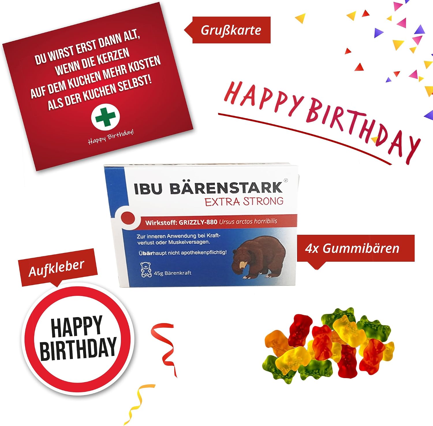 Longfair Birthday Gift - All First Aid Set Gift Box, Funny Food Gift Basket, The Original, Joke Item for Birthday – Bild 6