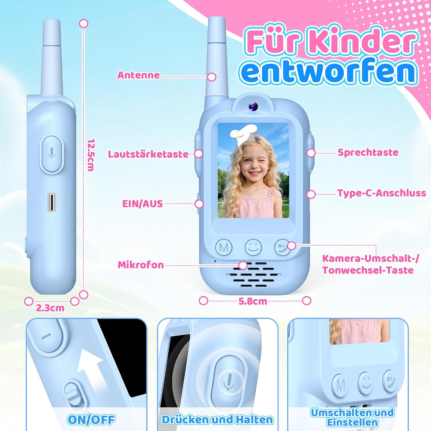 Video Walkie Talkie Children's Gift Boy Girl 3-12 Years Toy – Bild 6