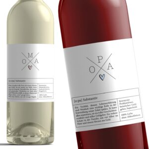 Bottle Label I Grandma + Grandpa Definition I 4 Stickers Self-Adhesive I Gift Idea For Grandparents
