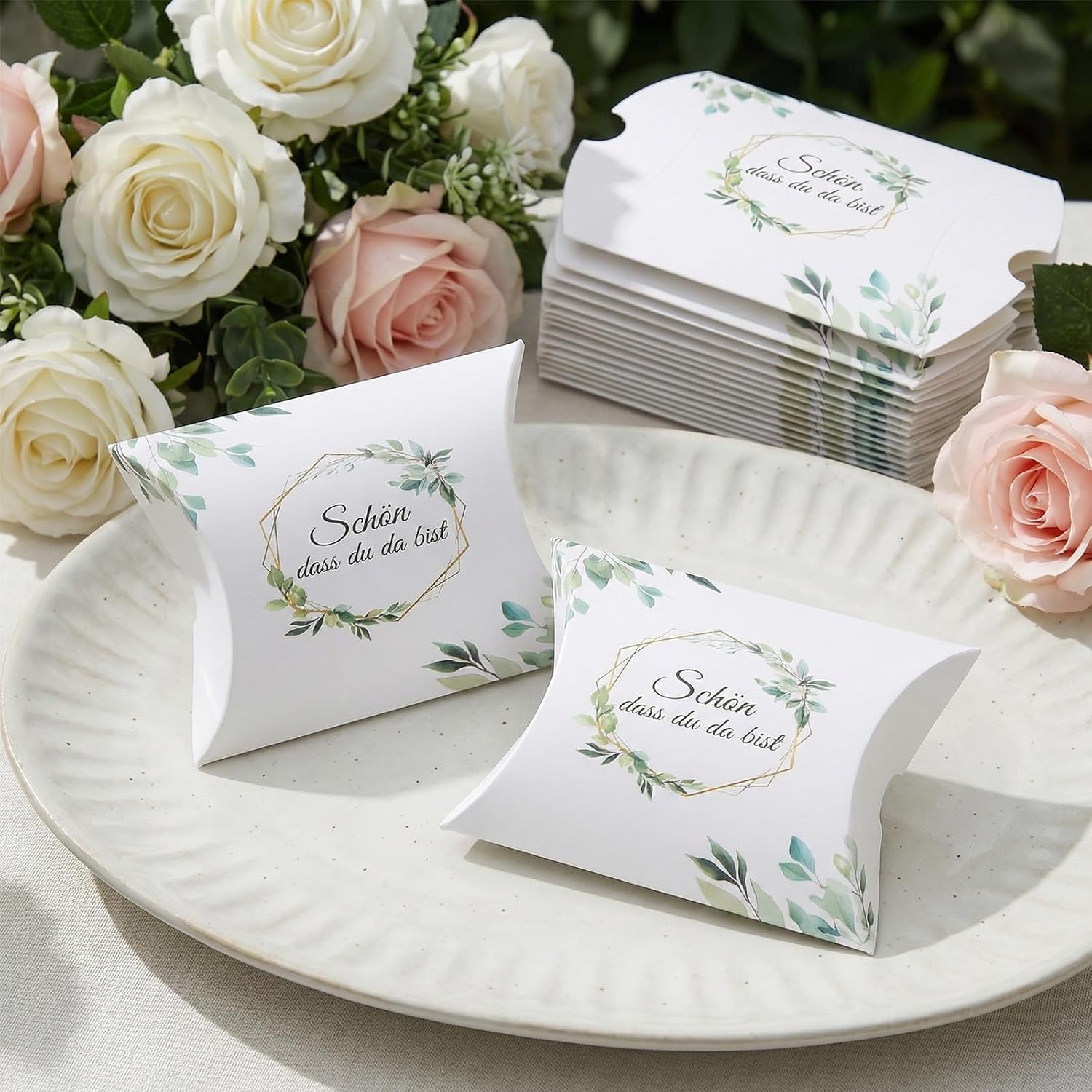 Pack of 50 Wedding Favours Beautiful That You Are Baptism Communion Confirmation Wedding Gift Boxes Cushion Box Guest Gift Box for Sweets Chocolate Biscuits Gift – Bild 4
