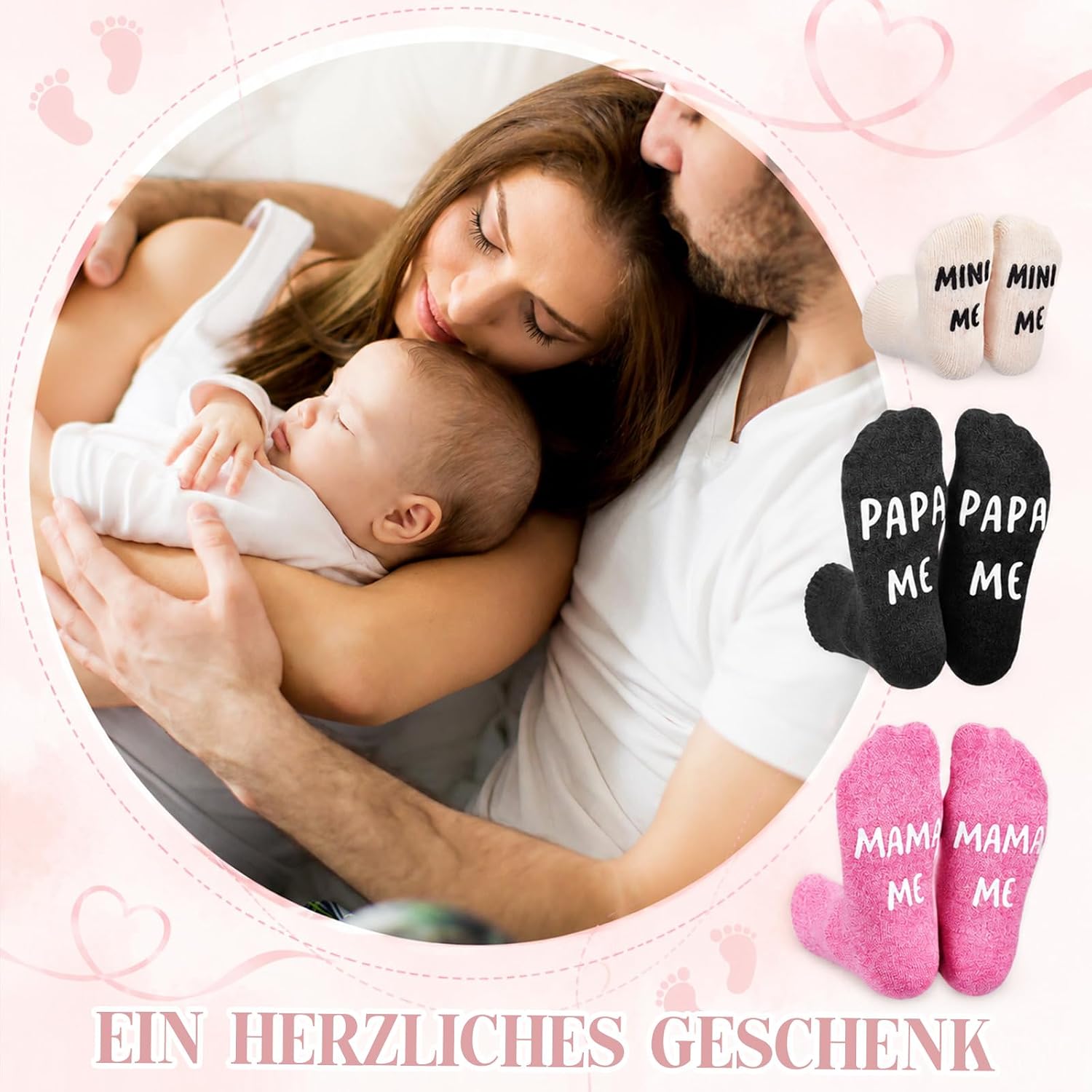 Jadive 3 Family Socks Expectant Parents Gift Mum Dad Baby for Birth Newborn New Pregnant Women – Bild 6