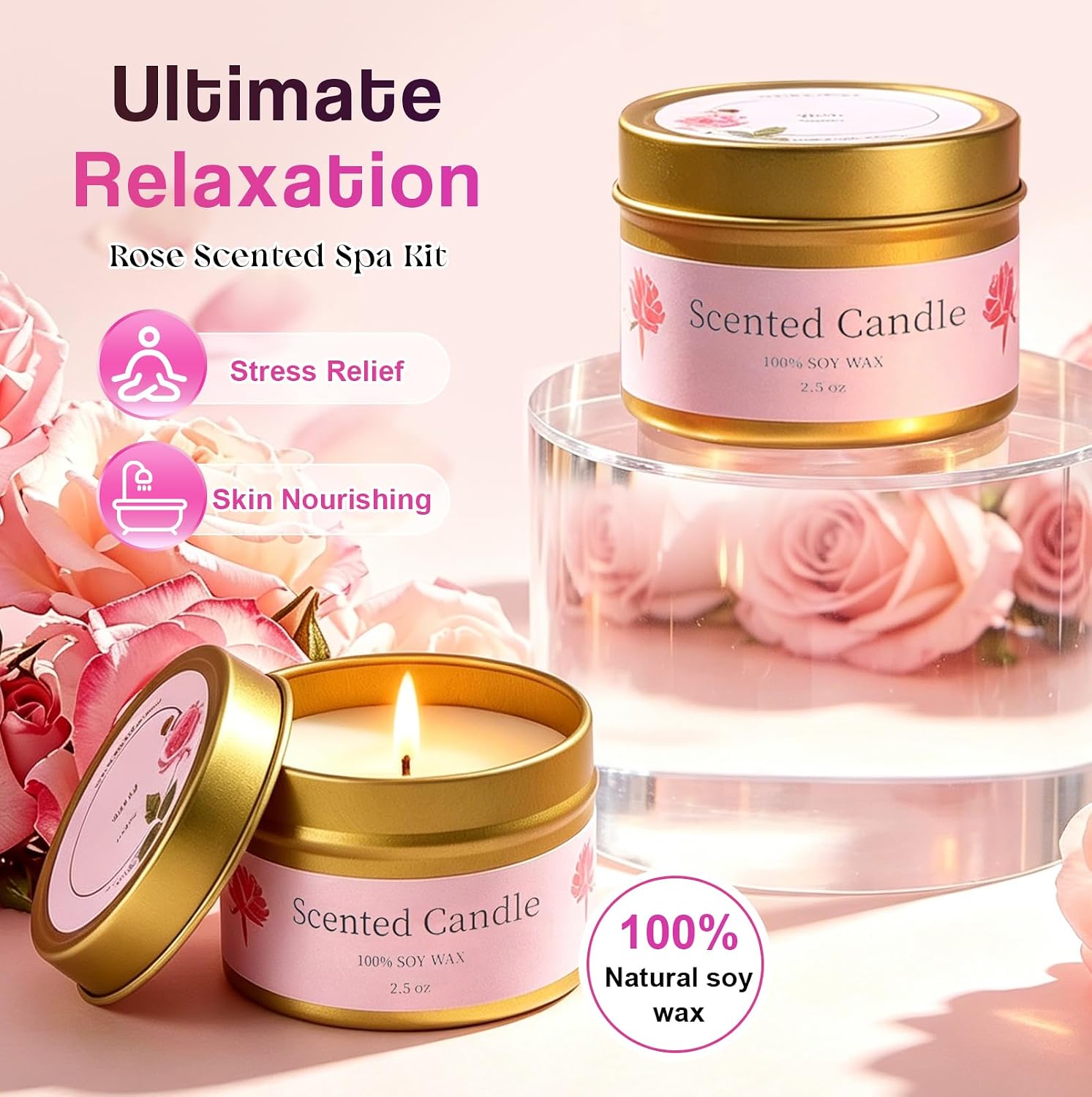 Birthday Gifts for Women, Get Well Basket for Her, Unique Wellness Set with Relaxation and Bath Set for Girls, Valentine's Day Gift Box for Girlfriends, Mother, Wife, Sister – Bild 3