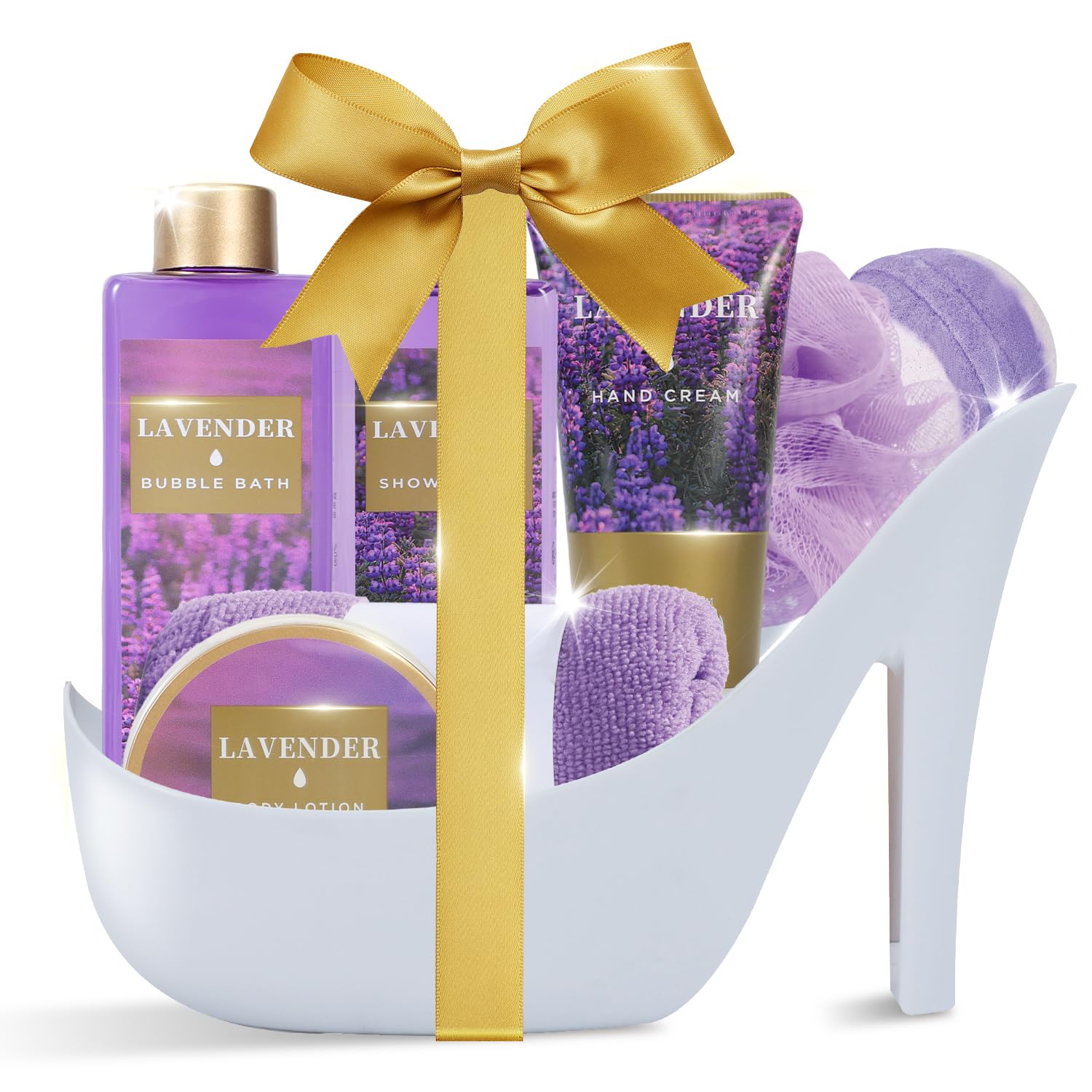 SPA LUXETIQUE Wellness Set 8-Piece – Gifts for Women Lavender Fragrance