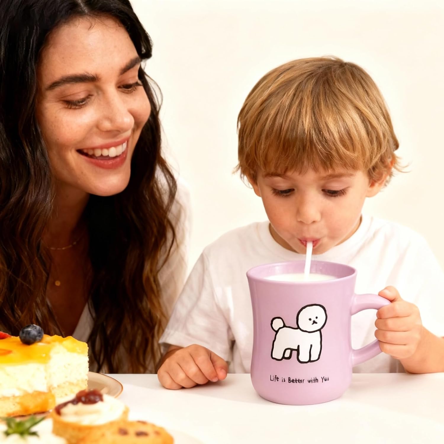 OHAANYY Ceramic Coffee Mug 350 ml with Handle Purple – Bild 4