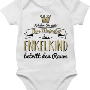Shirtracer Sayings Baby – “Ihre Majestät das Enkelkind betritt den Raum” – Baby Bodysuit Short Sleeve for Boys and Girls.