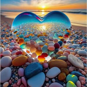 XINRANFF Paint by Numbers Adult Landscape Love Stone, Girls DIY Hand Painted Oil Painting Kit for Home Decoration Gift, Comes with Paint and Brush, 40 x 50 cm (Frameless)
