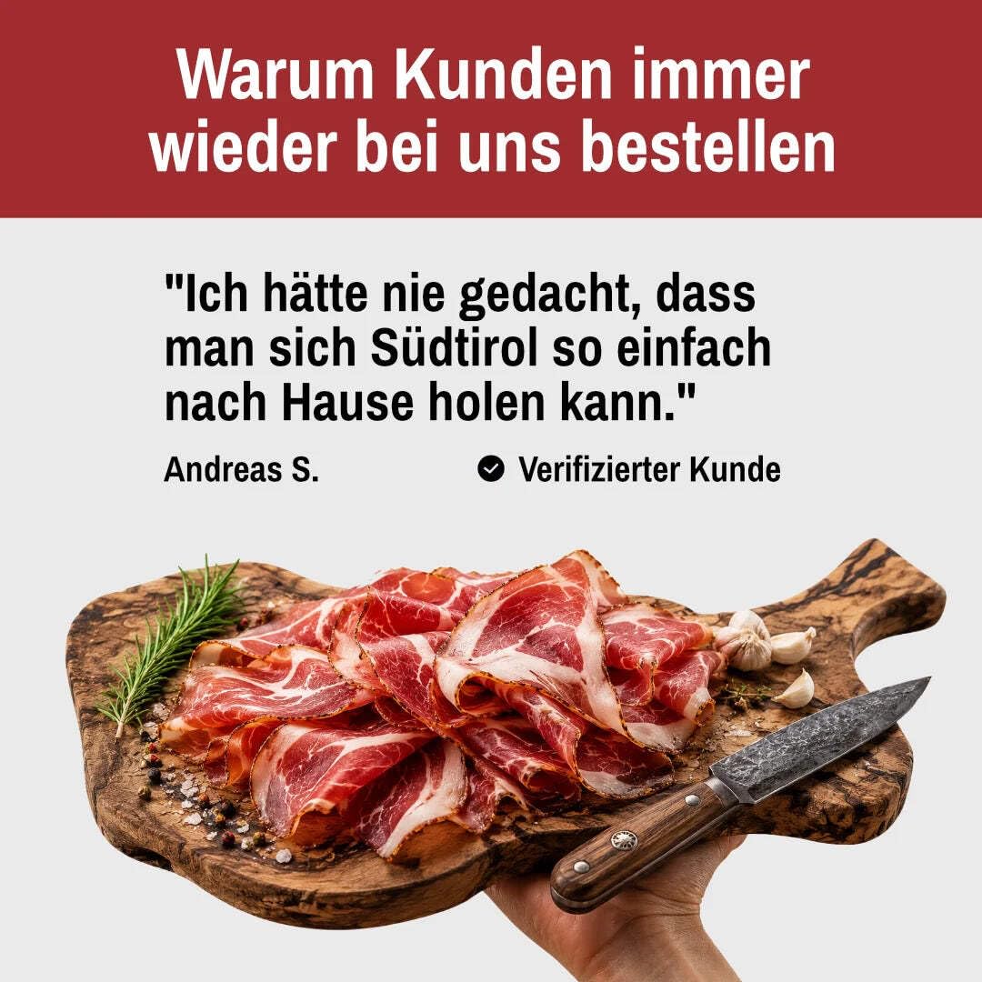 Wander Tasting Package - South Tyrolean Specialities Package - Bacon, Salami, Kaminwurzen Handcrafted & Traditionally Refined – Bild 9