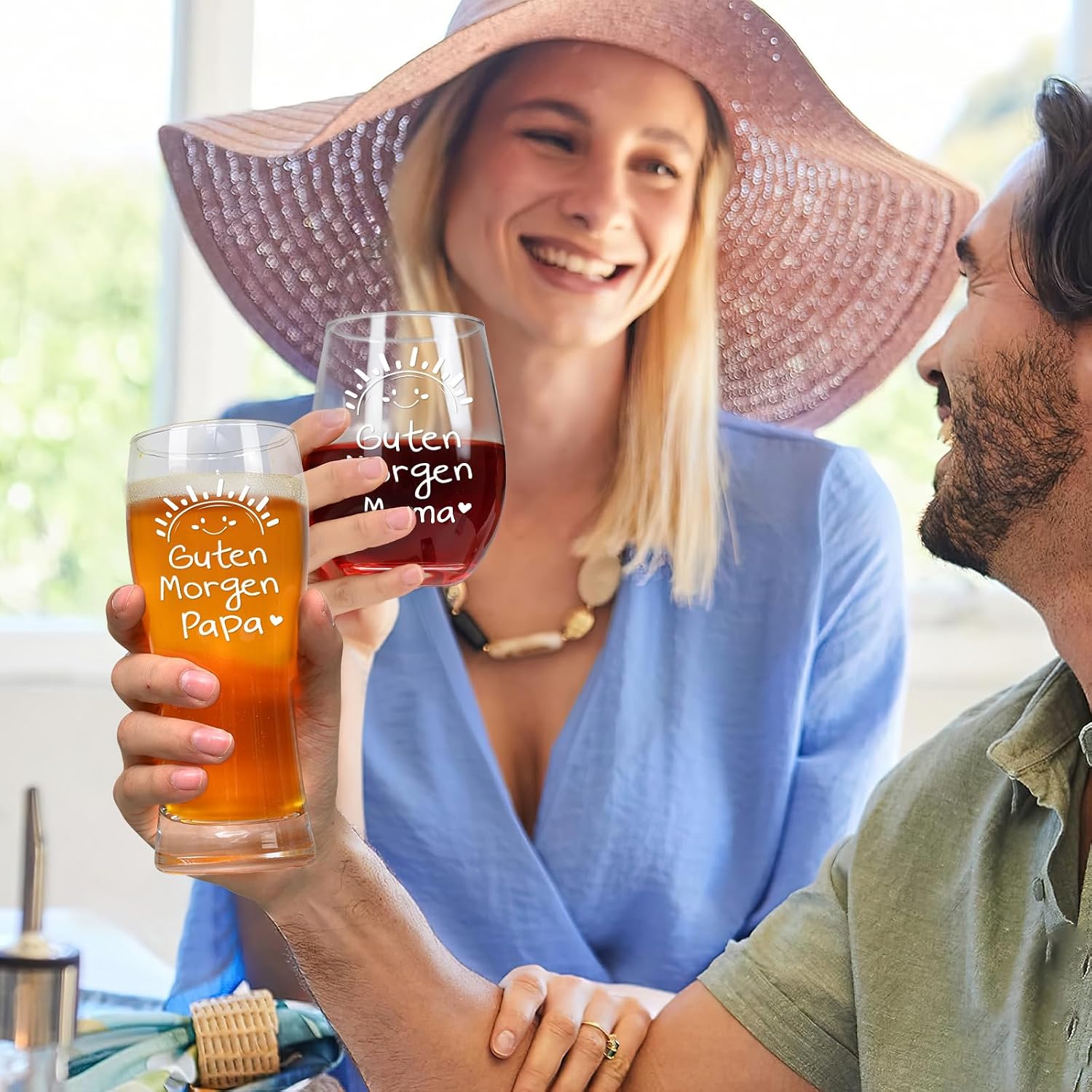 Joymaking Wine Glass and Beer Glass Gifts for Dad, Mum, Parents Gift, Mother's Day, Father's Day, Dad and Mum Glass Set – Bild 9