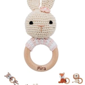 wunderwunsch Teething Ring Gift Personalised Baby Gifts for Birth