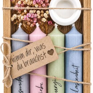 Candle Gift Set | Take What You Need | Candle Holder & Dried Flowers - Stylish Gifts for Women, Girlfriend, Gifts for Mum, Favourite Person, Gift Set Women