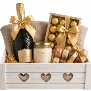 Wooden Gift Basket for Filling 30 x 20 x 12 cm – Gift Basket Set – Wooden Gift Box – Gift Basket for Wine, Delicatesses, Sweets & DIY Gift Sets