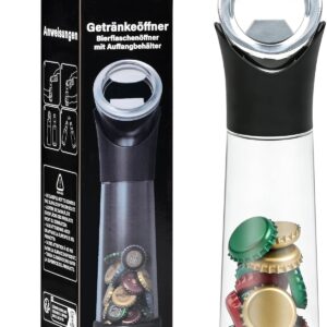 Bottle Opener with Collection Container Beer Bottle Opener Drinks Opener Bottle Cap Collector Gift for Men and Beer Lovers