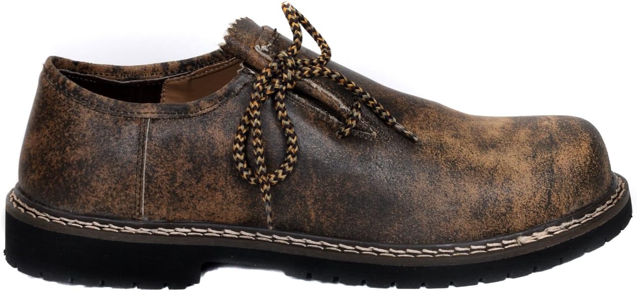 Bohmberg Haferlschuhe Men's Traditional Shoes Made of Genuine Cowhide Leather, Welted, Antique Dark Brown