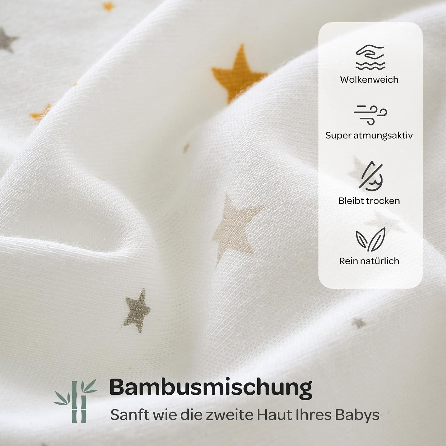 Momcozy Baby Swaddling Bag 0-3 Months Bamboo Pack of 2 Geometry and Stars – Bild 6