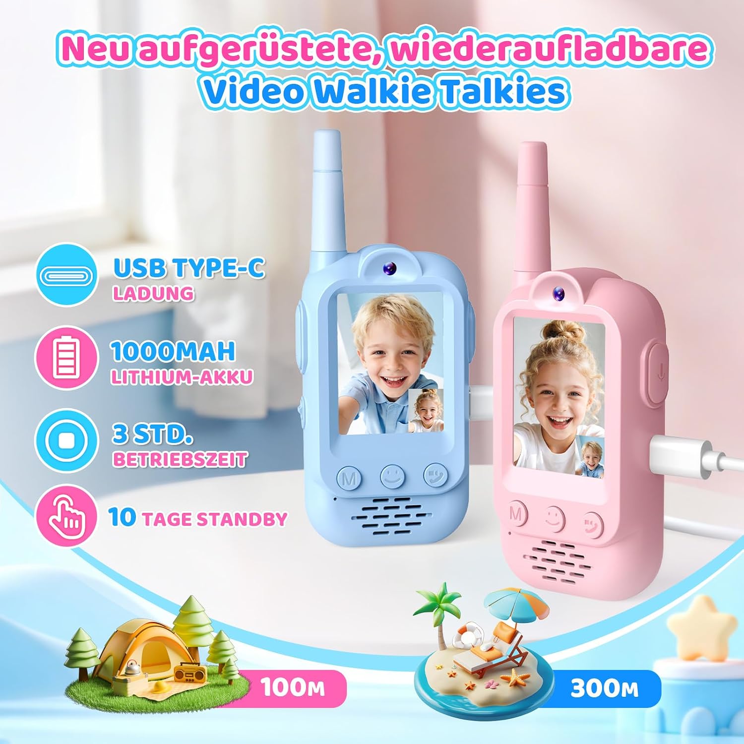 Video Walkie Talkie Children's Gift Boy Girl 3-12 Years Toy – Bild 2