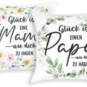 Mama & Dad Cushion Covers, Set of 2, Gift for Mother’s Day, Father’s Day, Birthday Gift for Parents, Mother and Father, Mother’s Day Gifts, Christmas, Gift Idea Design