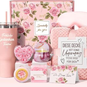 Mother's Day Gifts for Mum, Gift Girlfriend Birthday, Christmas Birthday Gift for Women, Best Friend, Sister, Mum, 9 Pieces Gift Set 18 40 50 70th Birthday