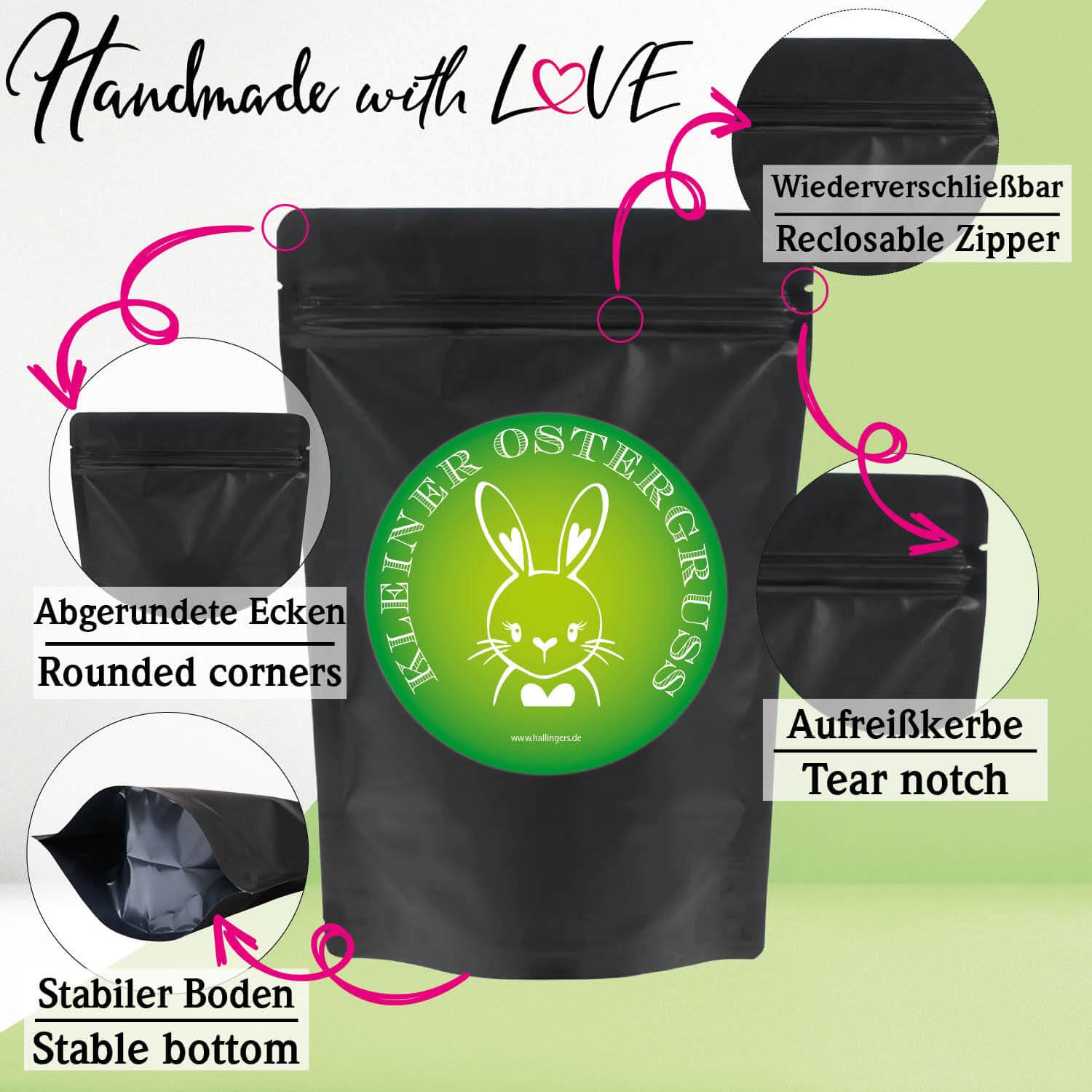 Hallingers Genuss Manufaktur Delicatessen Easter Gift Set – Value in a Wonder Bag "Little Easter Gr..." Small Easter Nest 3 Coldbrew Easter Iced Teas in Cold Infusion, Easter Basket for Women Men – Bild 8