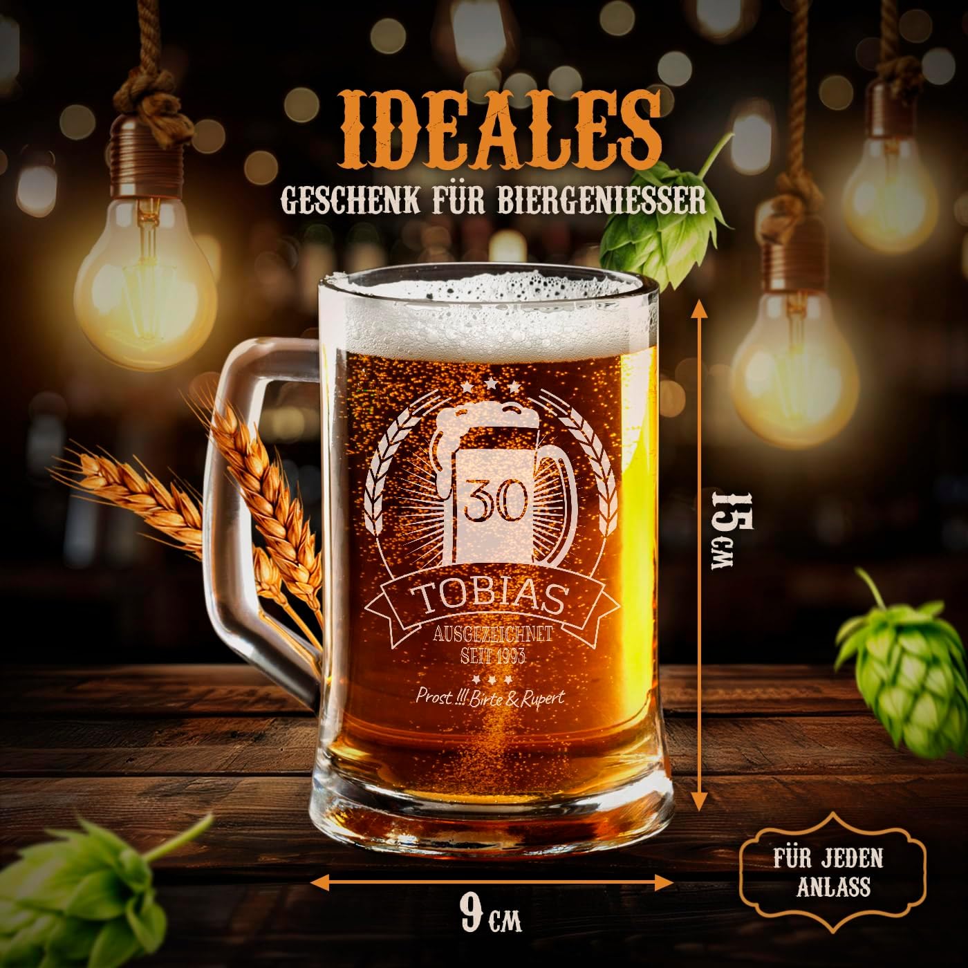 Maverton Beer Mug 500 ml with Engraving, Personalised Gifts for Men – Bild 4
