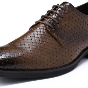 Allthemen Men's Dress Shoes Leather Modern Lace-Up Formal Leather Shoes Business Oxford Derby Shoes