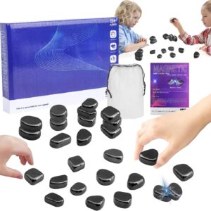 SUNtoys Magnetic Chess Game Set, Magnetic Game Games from 3 4 5 6 7 8 9 10 11 12 Years Magnetic Game Magnetic Chess Gift Boys Children 3-12 Years Magnetic Stones Game