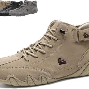 MEIION Ludwig Deck Orthopaedic Premium Barefoot Leather Shoes Italian Suede Boots - Ultra Comfortable and Non-Slip Barefoot Shoes for Optimal Comfort and Style