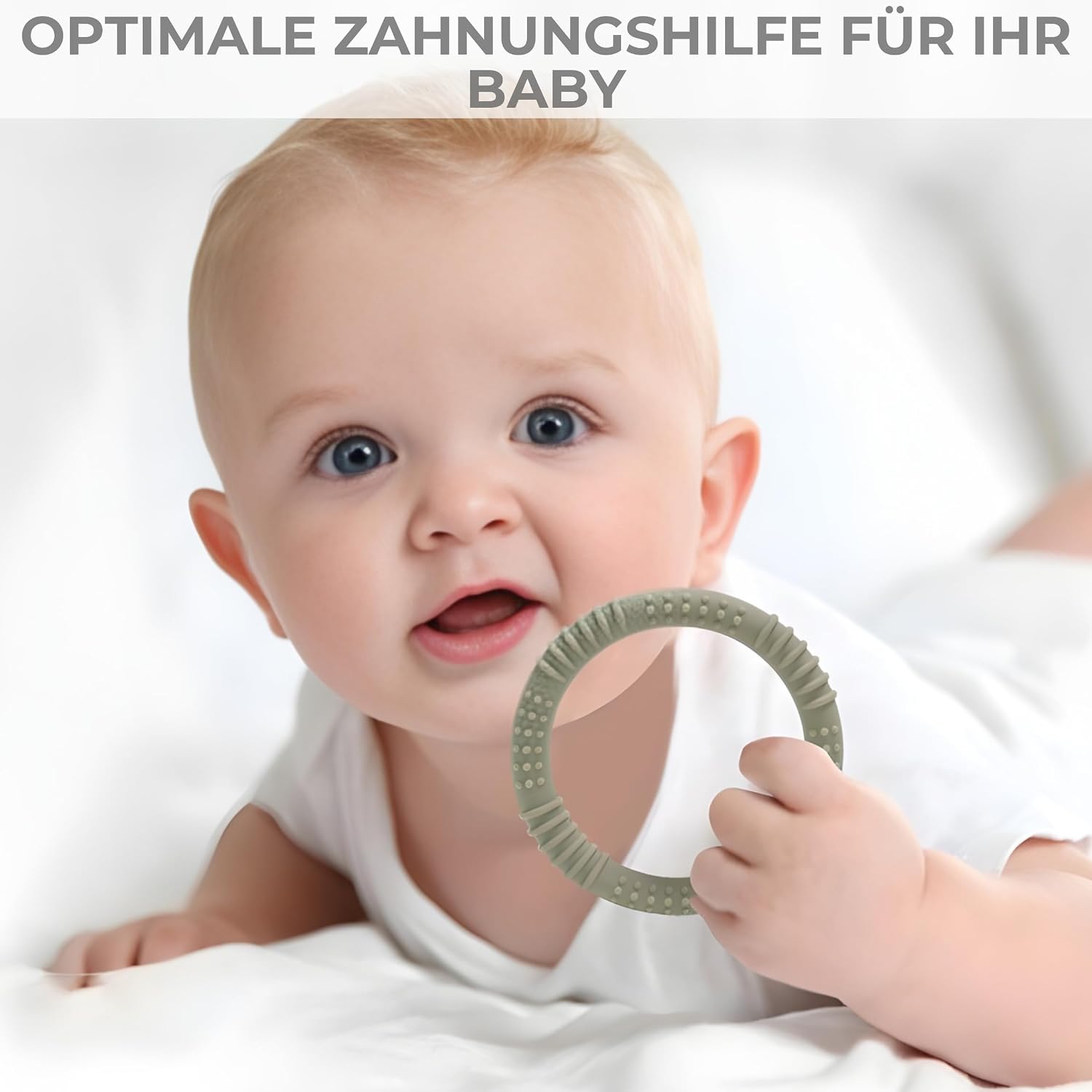 CAJA Teething Ring Baby Set of 3 Teething Aid Teething Toy and Baby Toy – Bild 5