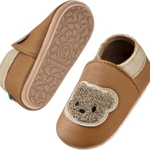 IceUnicorn Crawling Shoes Baby First Walking Shoes Soft Leather Boys Girls Leather Shoes Babies Non-Slip Crawling Shoes with Rubber Sole Baby Shoes